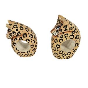 Leopard Napkin‎ Rings Set of 2 Animal Print Table Decor